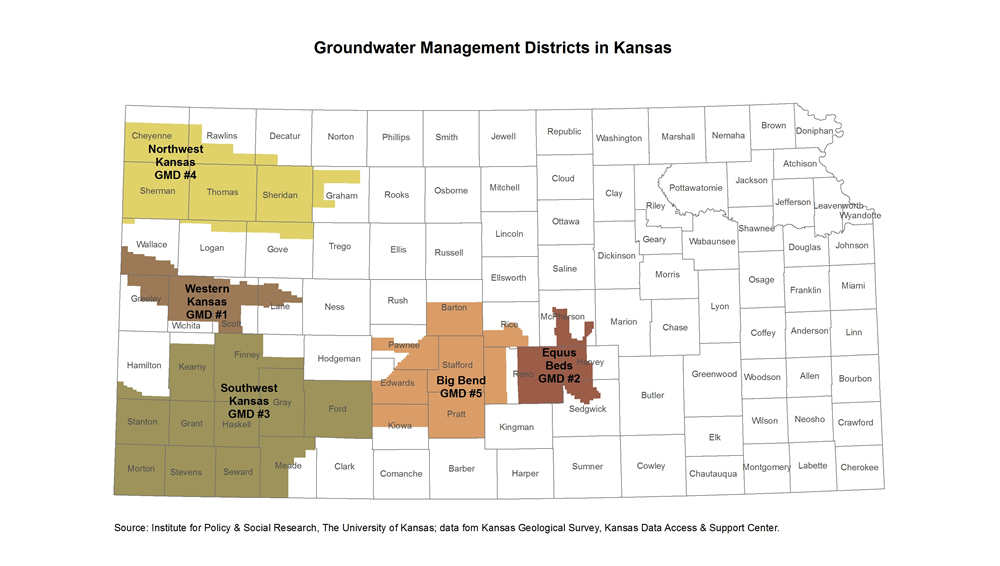 Map of Groundwater Management Districts in Kansas