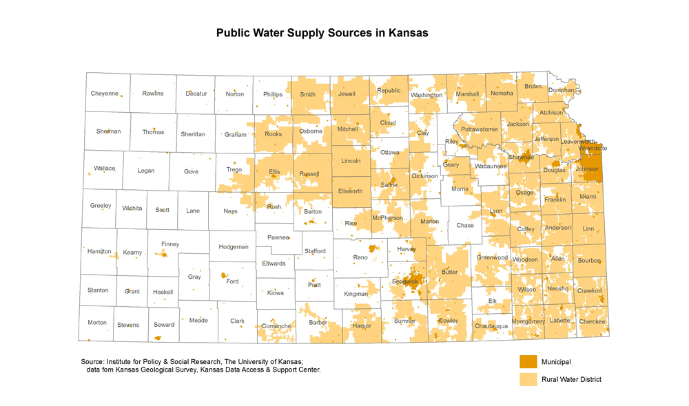 Map of Public Water Supply Sources in Kansas